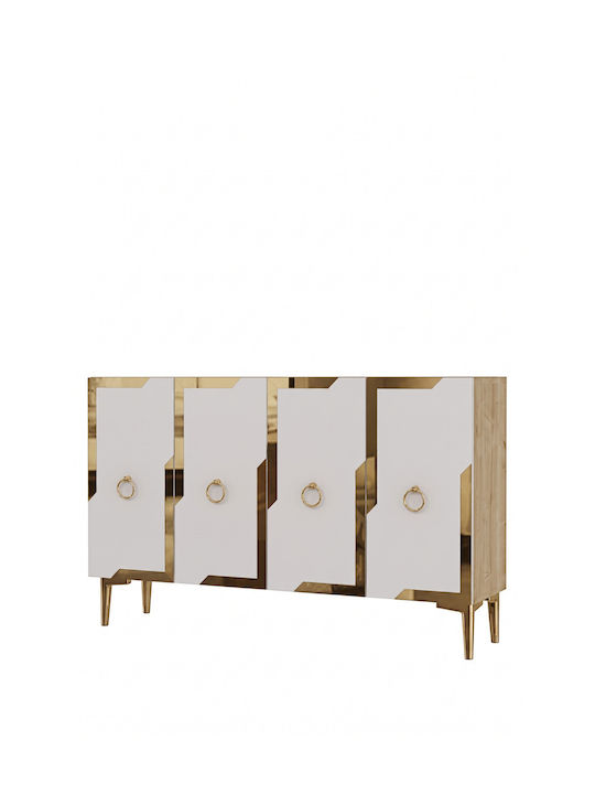 Μπουφές Ξύλινος Χρυσός 120x32x75cm