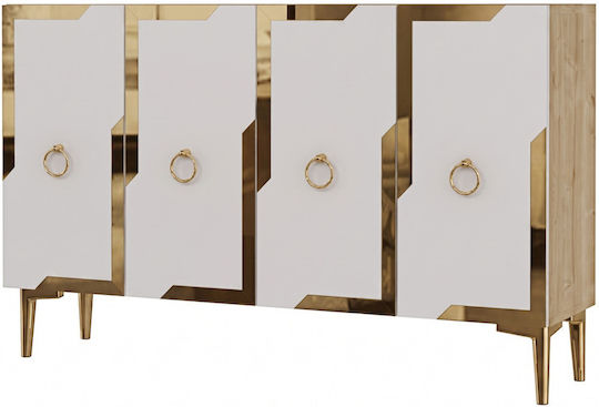 Wooden Sideboard Gold 120x32x75cm