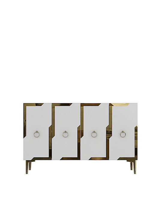 Μπουφές Ξύλινος Χρυσός 120x32x75cm