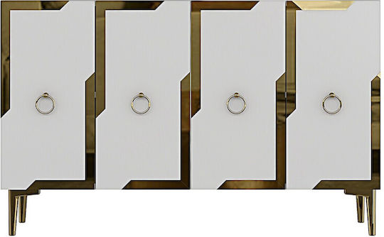 Wooden Sideboard Gold 120x32x75cm