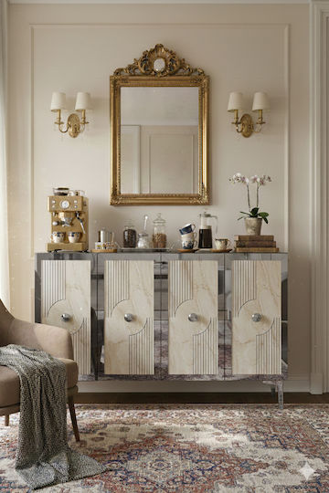 Wooden Sideboard White 120x32x75cm