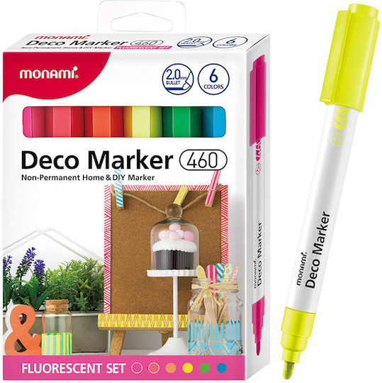 Markers Deco 460 6 Colors Fluo Monami