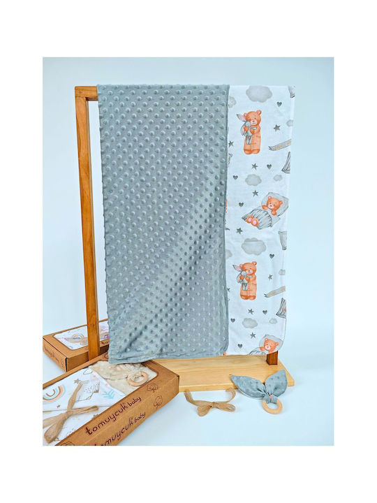 SteweHome Cotton Gray Nursery Swaddling Blanket 85x85cm