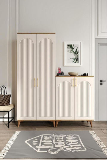 Mobilier Hol cu Suport pentru Pantofi și Mobilier și Depozitare pentru Hol Alb 140x36x190cm