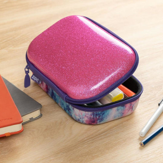 Zipit Glitter Storage Box Zippered Pencil Case Pink