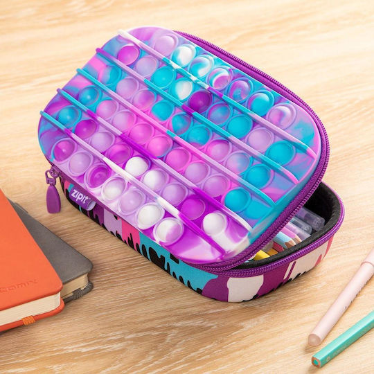 Zipit Zip & Pop Zipper Pencil Case Storage Box Purple
