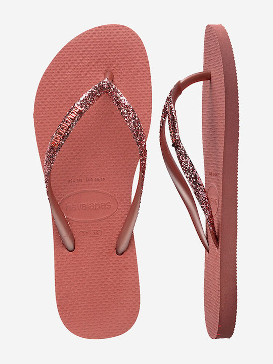 Slim Glitter Ii Flip Flops in Rose Gold Colour