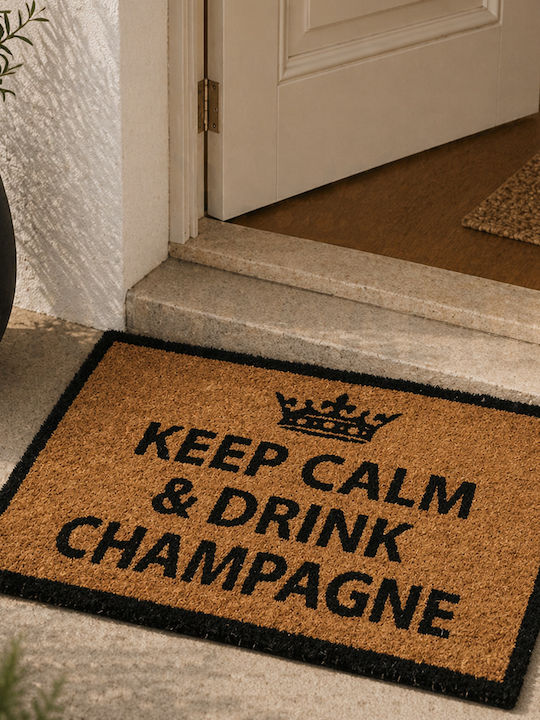 MRShome Πατάκι Εισόδου ''keep Calm & Drink Χρυσό 40x60εκ.