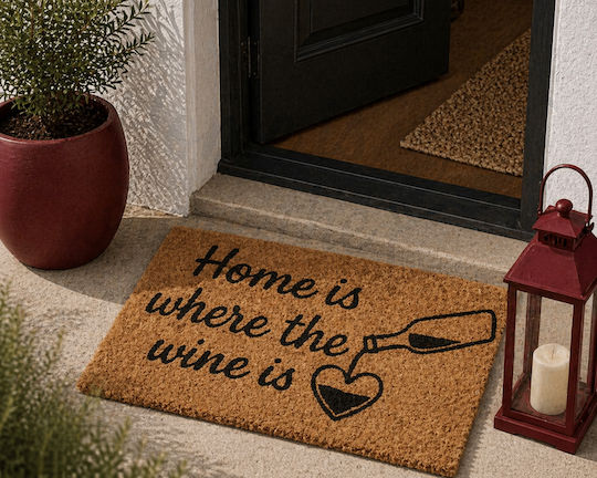 MRShome Πατάκι Εισόδου ''home Is Where Μπορντό 40x60εκ.