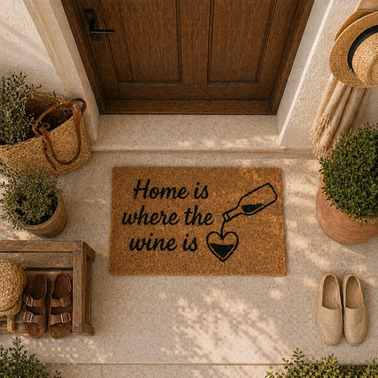 MRShome Πατάκι Εισόδου ''home Is Where Μπορντό 40x60εκ.