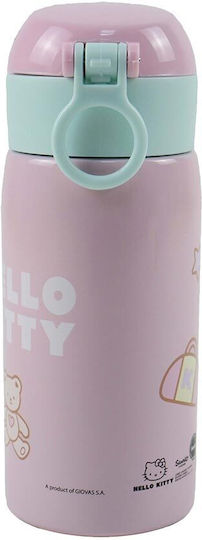 Gim Hello Kitty Rostfreier Stahl Kinder Trinkflasche mit Stroh Transparent 500ml
