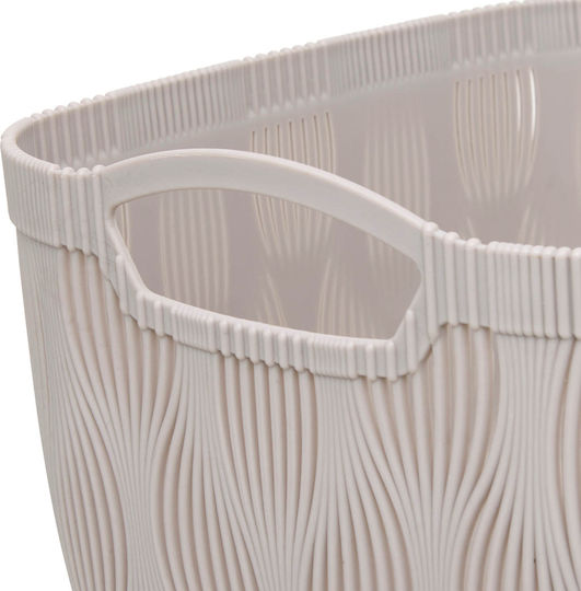 5Five Leaf Καλάθι Αποθήκευσης Πλαστικό Μπεζ 28.7x22.2x15.2cm