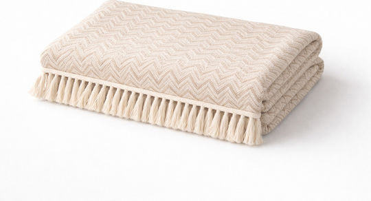 SteweHome Three-Seater Sofa Throw Knitted 180x300cm Ecru