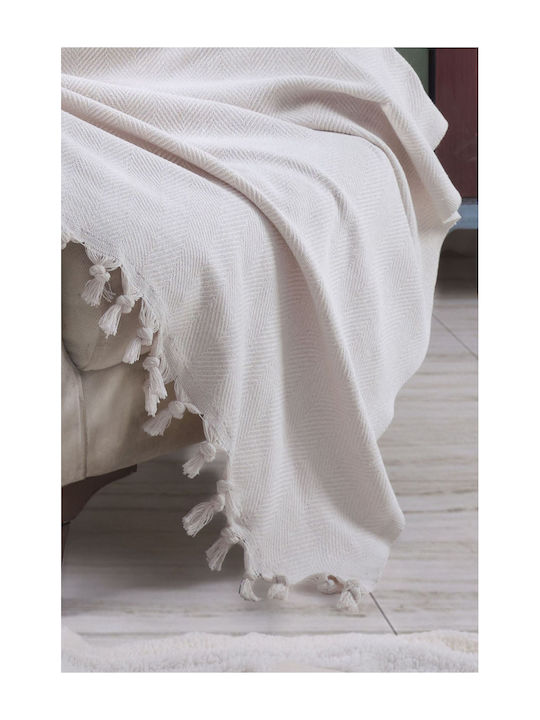 SteweHome Knitted Armchair Throw 160x160cm Natural