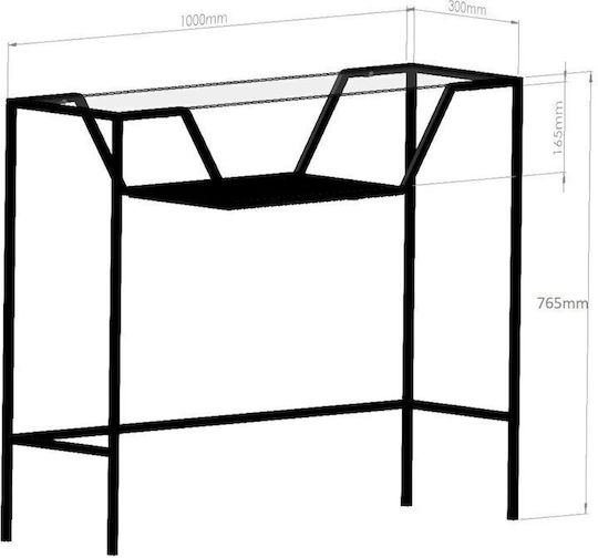 Consolă din Lemn și Metal Fumé L100xA80xÎ80cm