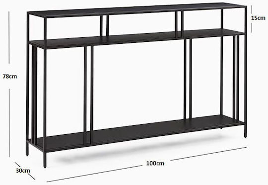Κονσόλα από Ξύλο & Μέταλλο Διαφανές Μ110xΠ78xΥ78εκ.