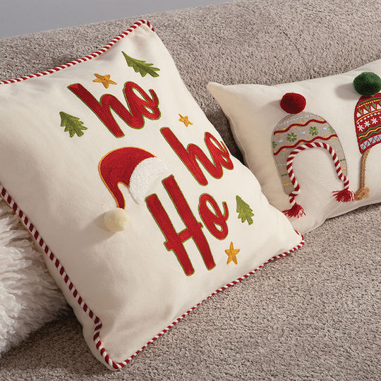 Възглавница Декоративна Коледна С пълнеж White Christmas Ecru Nef-nef Homeware 45x45