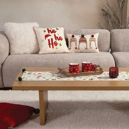 Възглавница Декоративна Коледна С пълнеж White Christmas Ecru Nef-nef Homeware 45x45