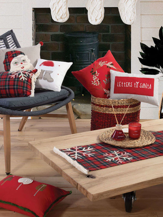 Nef-Nef Homeware Tiffani Χριστουγεννιάτικο Διακοσμητικό Μαξιλάρι Τετράγωνο White 30x30εκ.