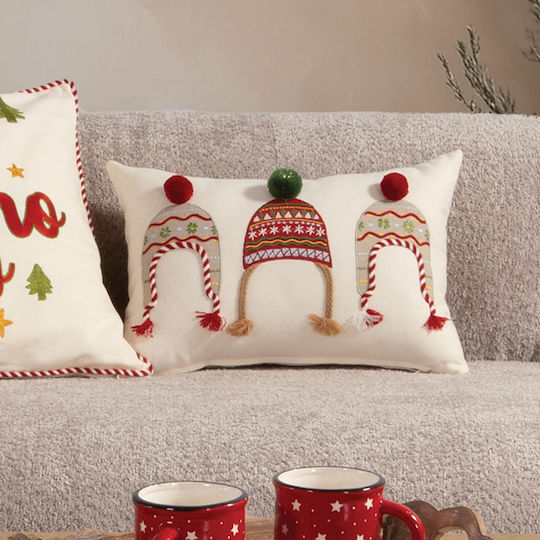 Възглавница Декоративна Коледна С пълнеж White Christmas Ecru Nef-nef Homeware 30x45