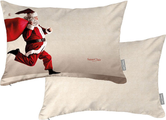 Saint Clair Christmas Decorative Pillow Rectangular Beige 30x45cm