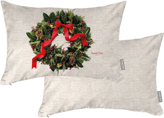 Saint Clair Christmas Decorative Pillow Rectangular Gray 30x45cm