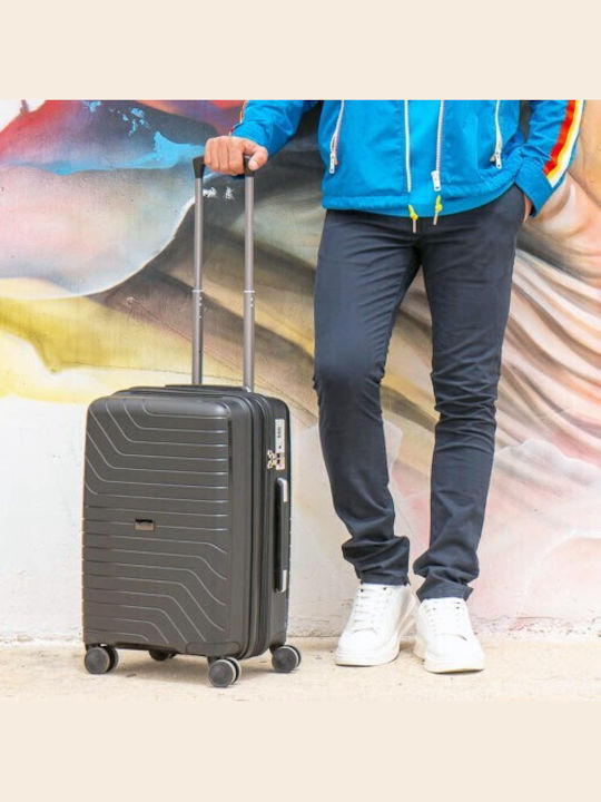 Nautica Cabin Travel Suitcase Hard Gray with 4 Wheels Height 55cm