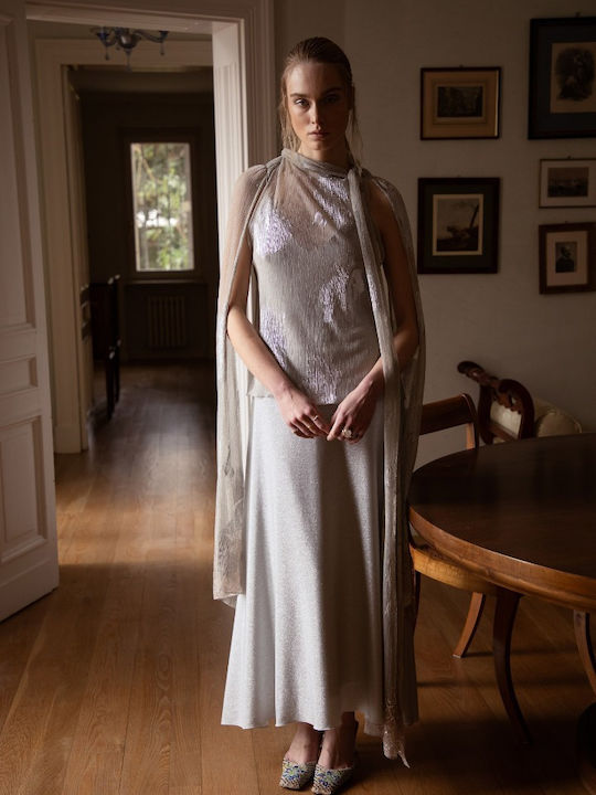 Maxi Damenkleid Für Hochzeit - Taufe Silber