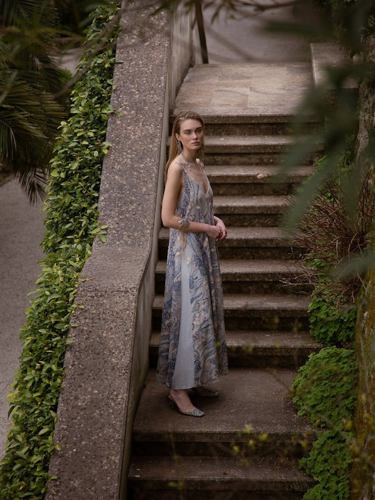 Maxi Damenkleid Für Hochzeit - Taufe Silber