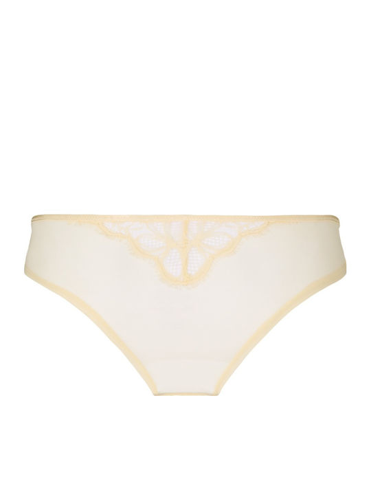 Damen-Slip Brasil mit Spitze Gelbe