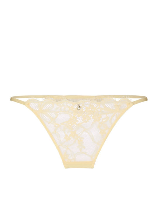 Damen-Slip mit Spitze Gelbe