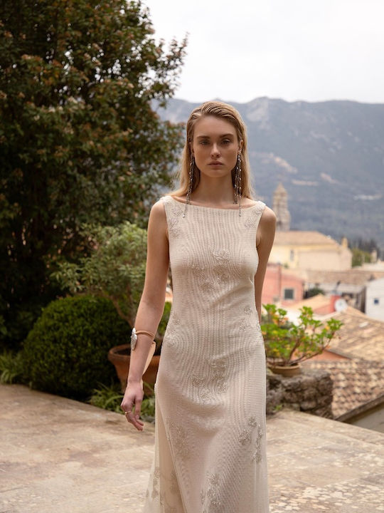 Maxi Damenkleid Für Hochzeit Und Taufe Ecru Interimdress