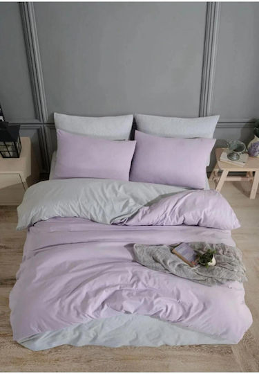 SteweHome Set Kids Single Duvet Cover With Cotton Pillowcase Purple 100x125cm