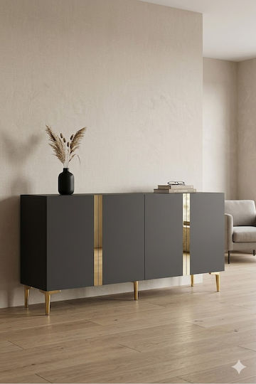 TV-Ständer Grau M150xP32xH75cm SteweHome