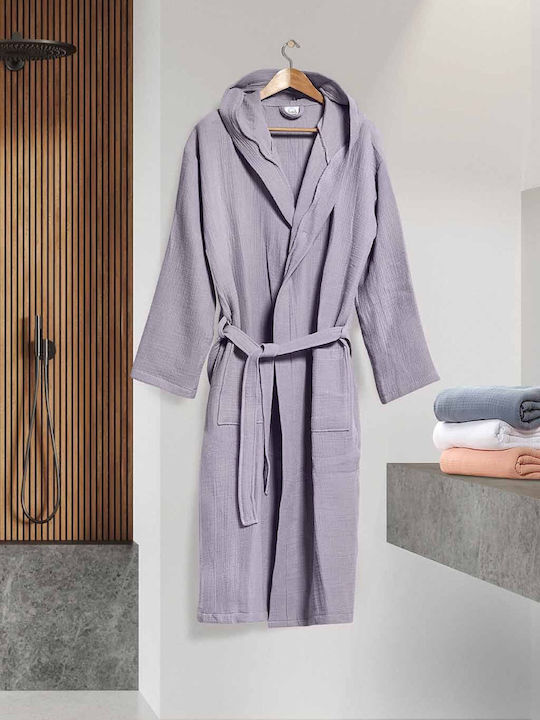 Aigaion Super Soft Halat de Baie cu Glugă Violet 220gr/m²