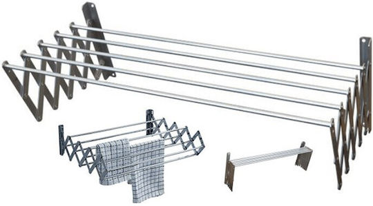 Folding Wall Clothes Drying Rack Aluminum with Hanging Length 5m
