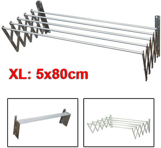 Klappbare Wandmontage Kleiderständer aus Aluminium 80cm