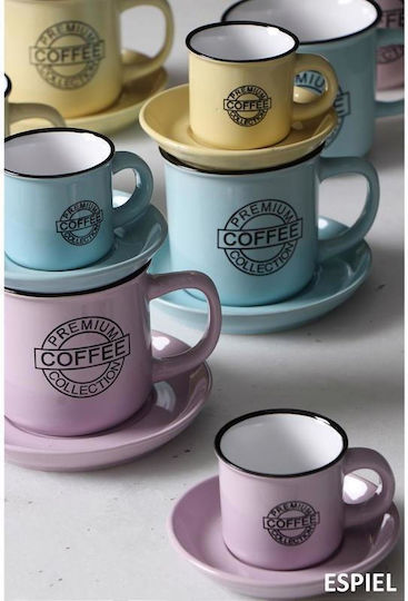 Espiel Set Espresso Cups Ceramic Pink 90ml 6pcs