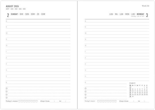Academic Diary Letts Little Joys 2026-2027 Daily A6 Multilanguage Pink 27-032000