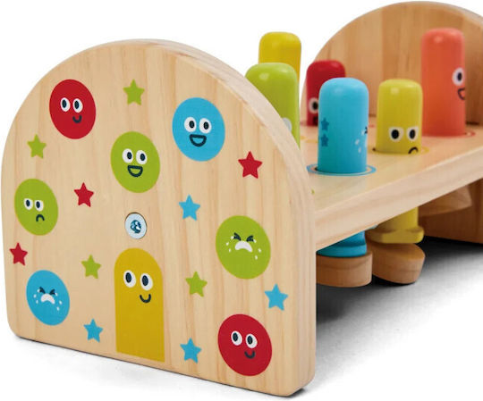 Hape Играчка с чукче Rainbow Hammer Bench от дърво