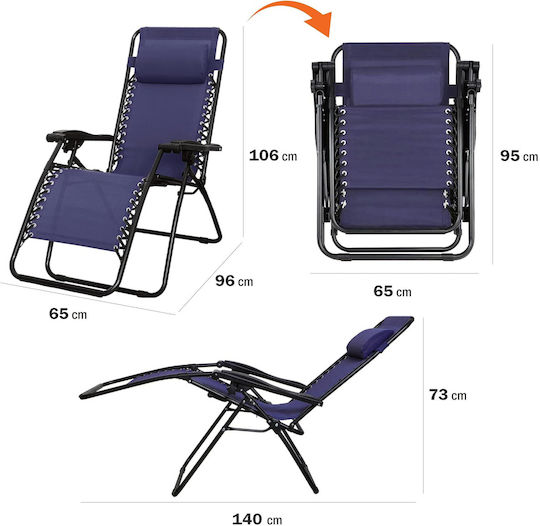 New Camp Liegestuhl-Sessel Strand Gray