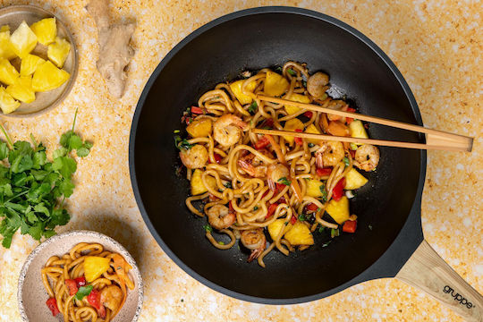 Gruppe Cookin Wok With Lid made of Aluminum with Non-Stick Coating 30cm