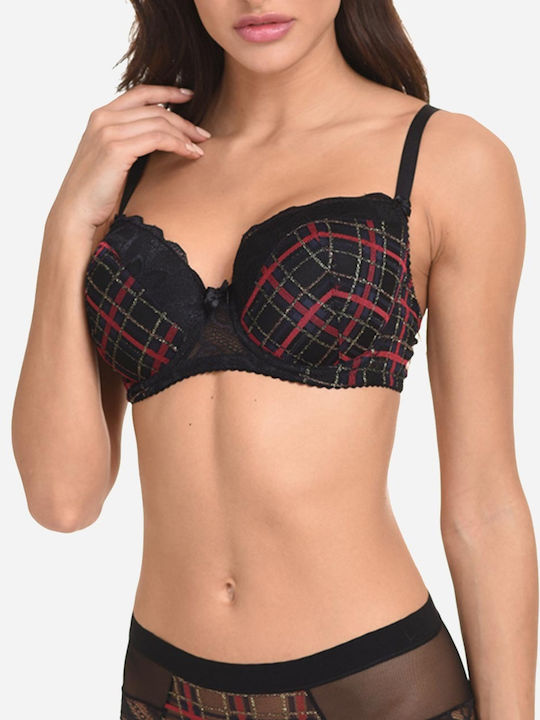 Bra without Padding Underwire Black