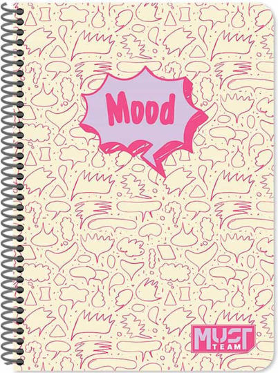 Must Team Spiral School Notebooks Ruled 60 Paper Sheets 2 Subjects 8 Pieces (Various Designs)