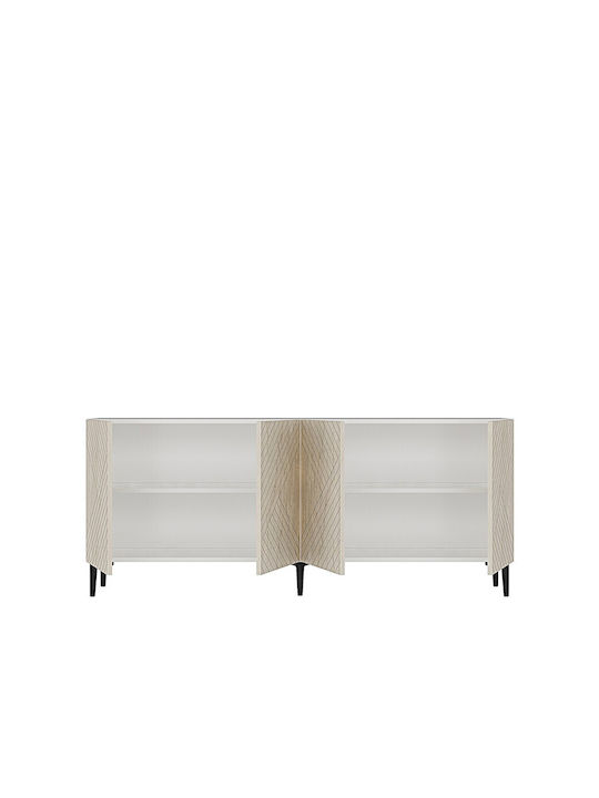 SteweHome Sideboard Holz 180x32x75cm Braun