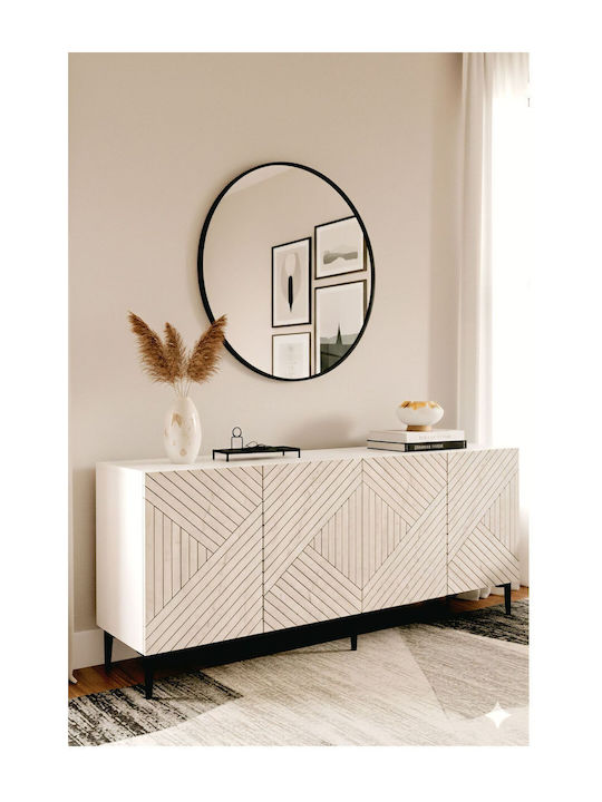 SteweHome Sideboard Holz 180x32x75cm Braun