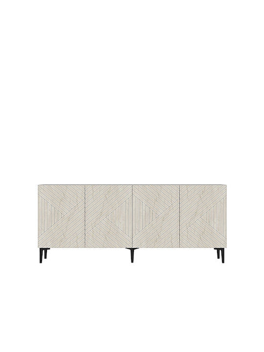 SteweHome Sideboard Holz 180x32x75cm Braun