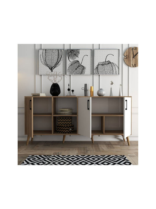 SteweHome Sideboard Holz 180x45x83cm Beige