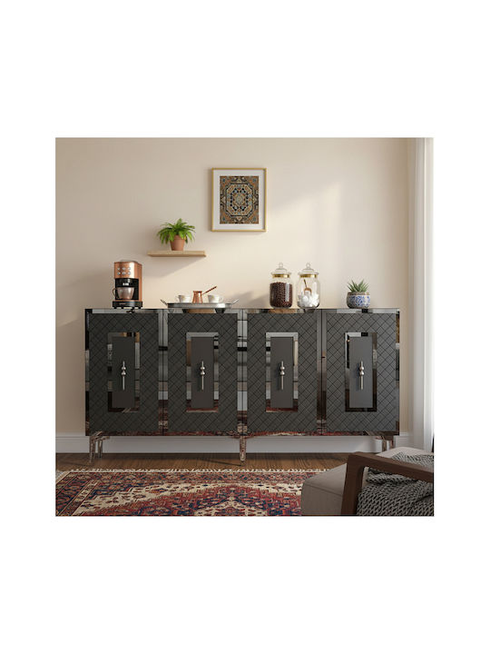 Μπουφές Ξύλινος Γκρι 150x32x75cm