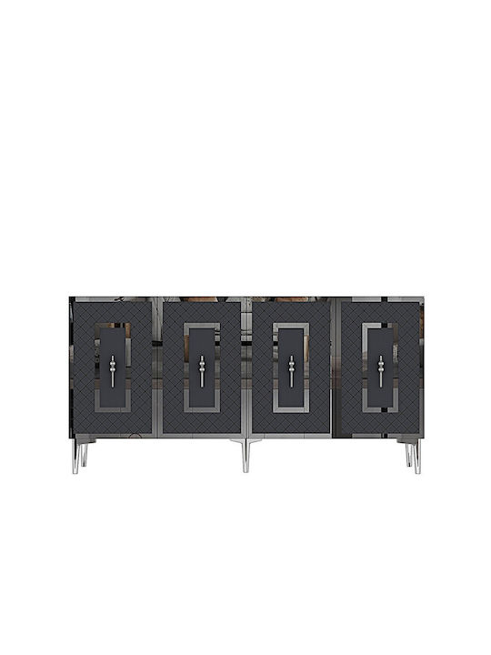 Μπουφές Ξύλινος Γκρι 150x32x75cm